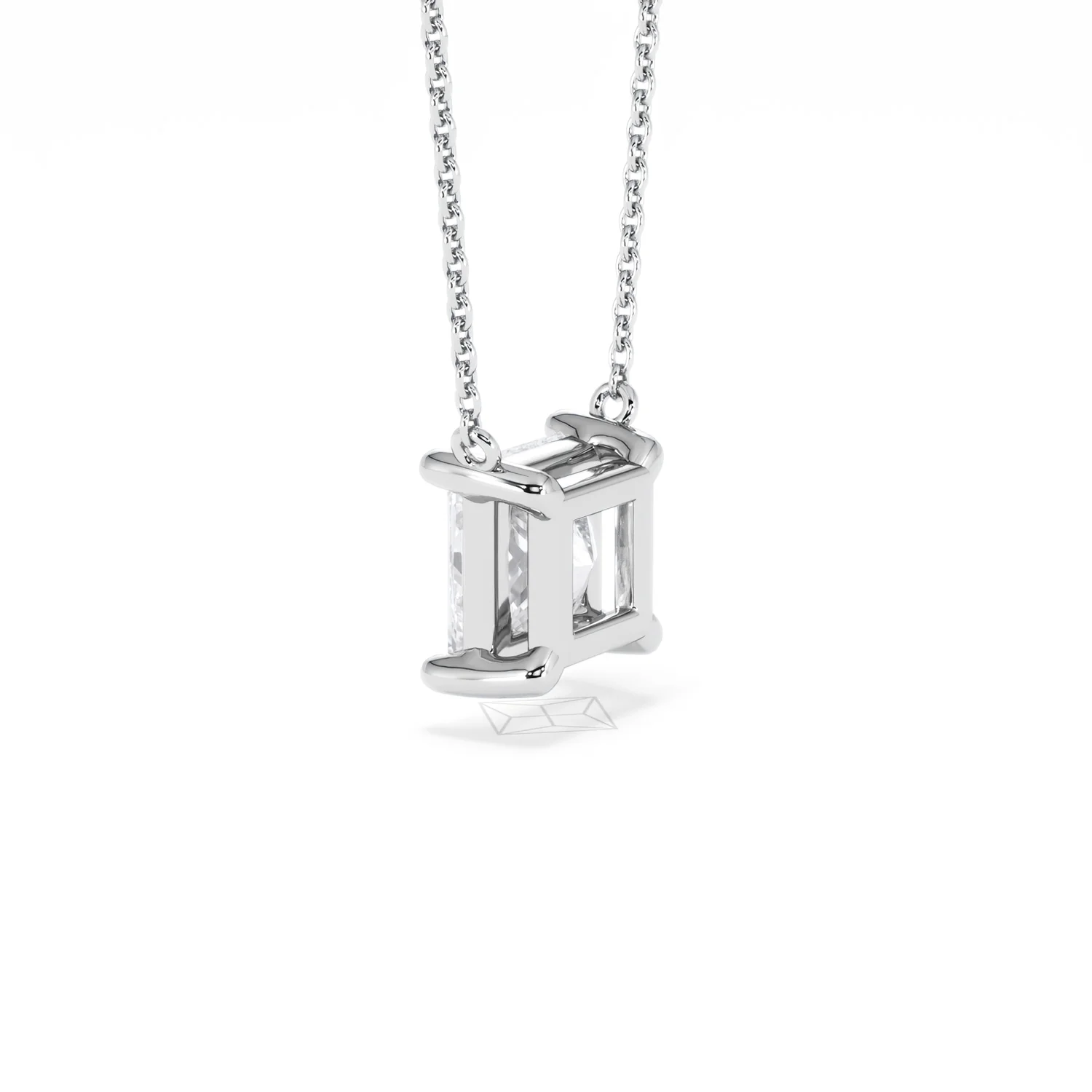 Wanderlust Floating Princess Cut Lab Diamond Solitaire Necklace 2.00ct H/SI in 9K White Gold - Image 61