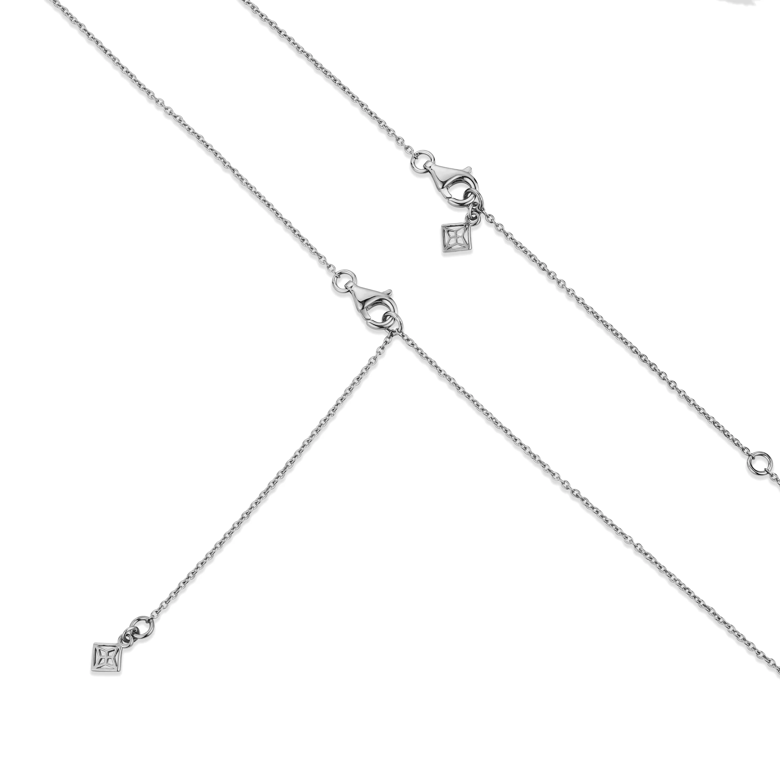 Wanderlust Floating Princess Cut Lab Diamond Solitaire Necklace 2.00ct H/SI in 9K White Gold - Image 7