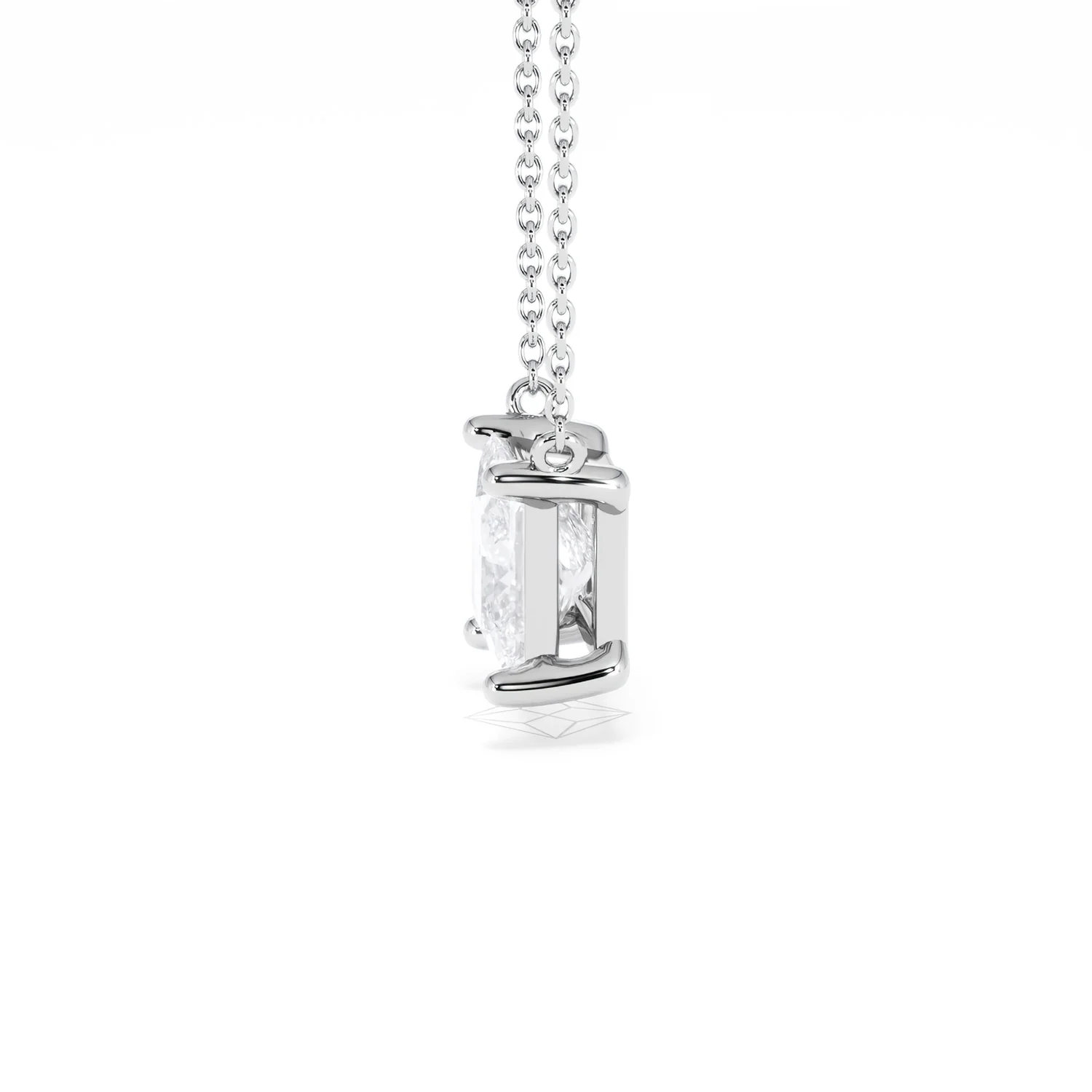Wanderlust Floating Princess Cut Lab Diamond Solitaire Necklace 2.00ct H/SI in 9K White Gold - Image 70