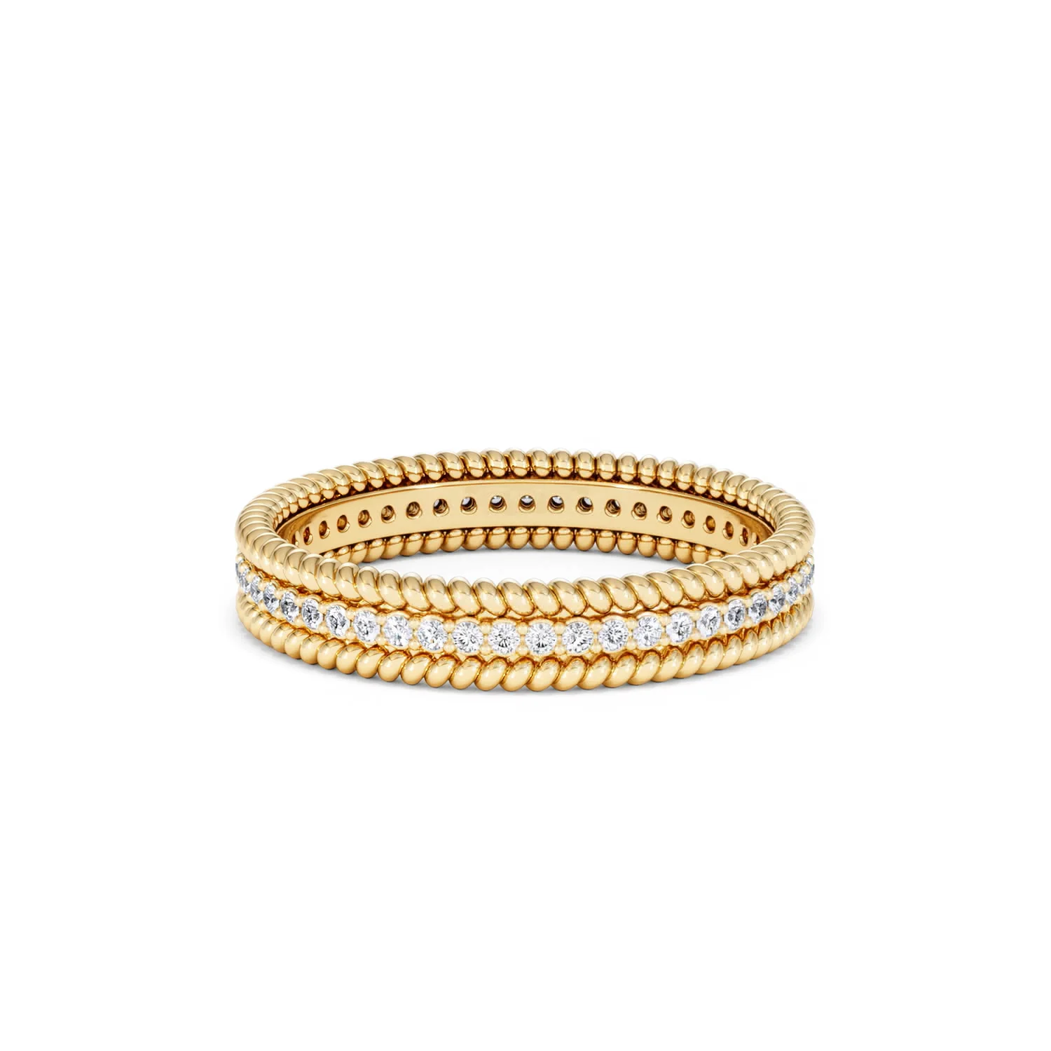 Woven 0.25ct Lab Diamond Eternity Ring in 18K Gold Vermeil - Image 48