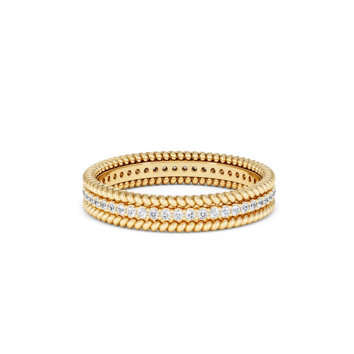 Woven 0.25ct Lab Diamond Eternity Ring in 18K Gold Vermeil - Image 69