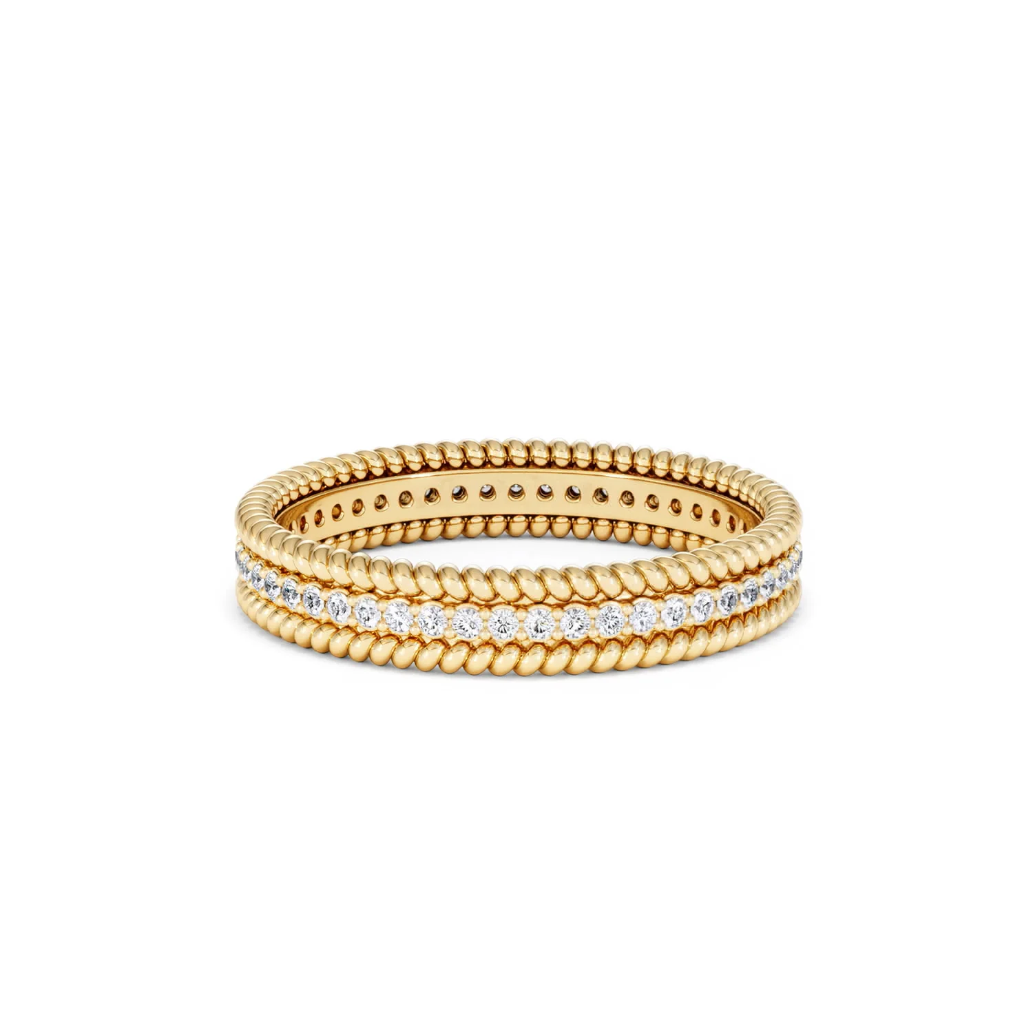 Woven 0.25ct Lab Diamond Eternity Ring in 18K Gold Vermeil - Image 84