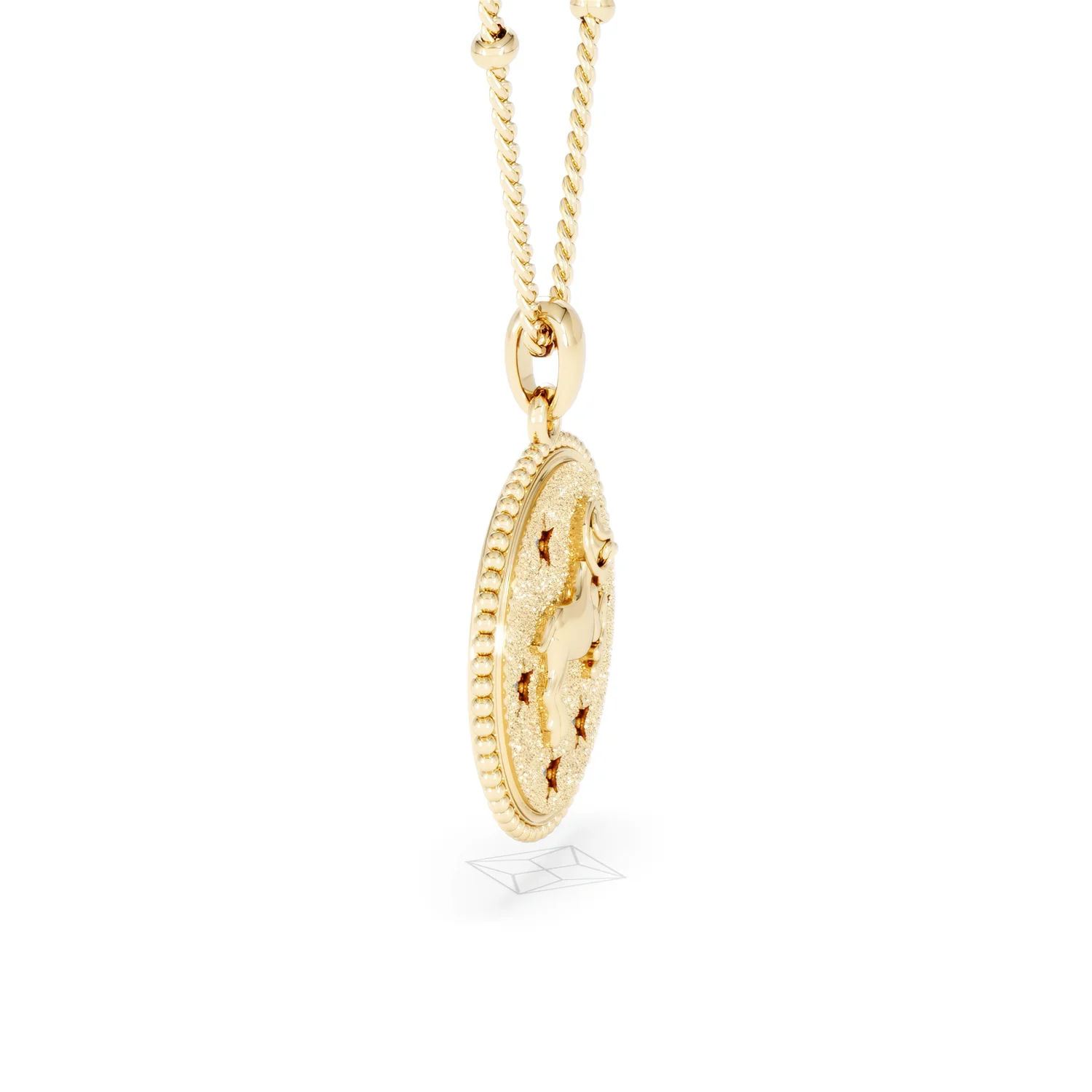 Zodiac Aries Necklace Medallion Lab Grown 0.02ct in 18K Gold Vermeil - Image 25