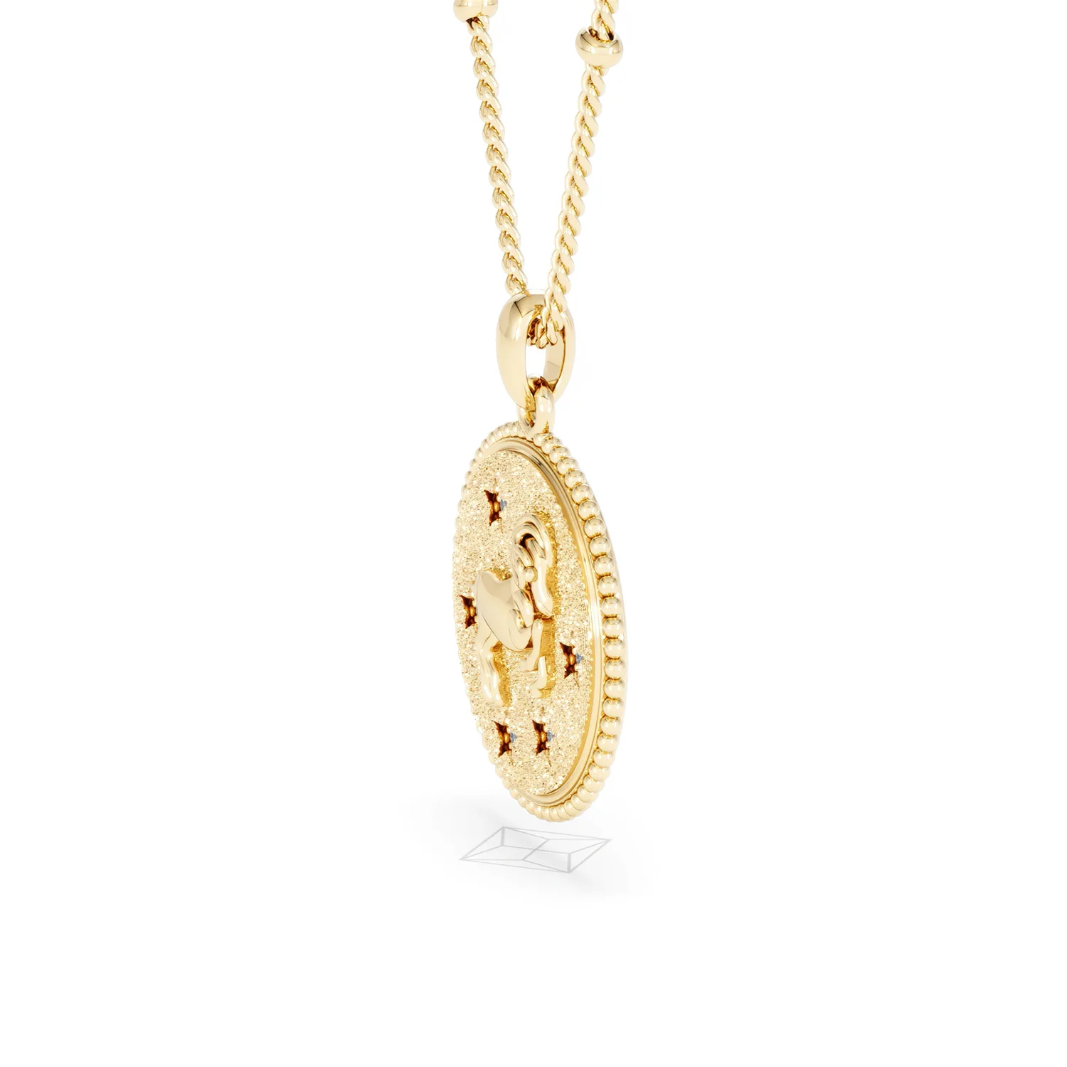 Zodiac Aries Necklace Medallion Lab Grown 0.02ct in 18K Gold Vermeil - Image 74