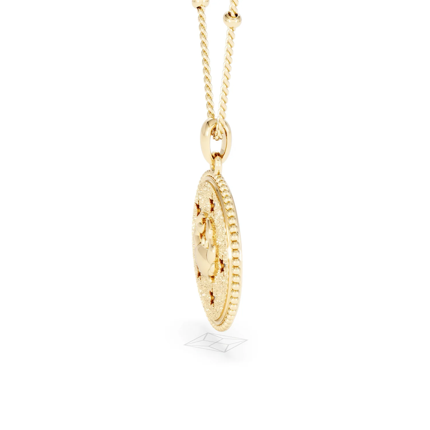 Zodiac Cancer Necklace Medallion Lab Grown 0.02ct in 18K Gold Vermeil - Image 72