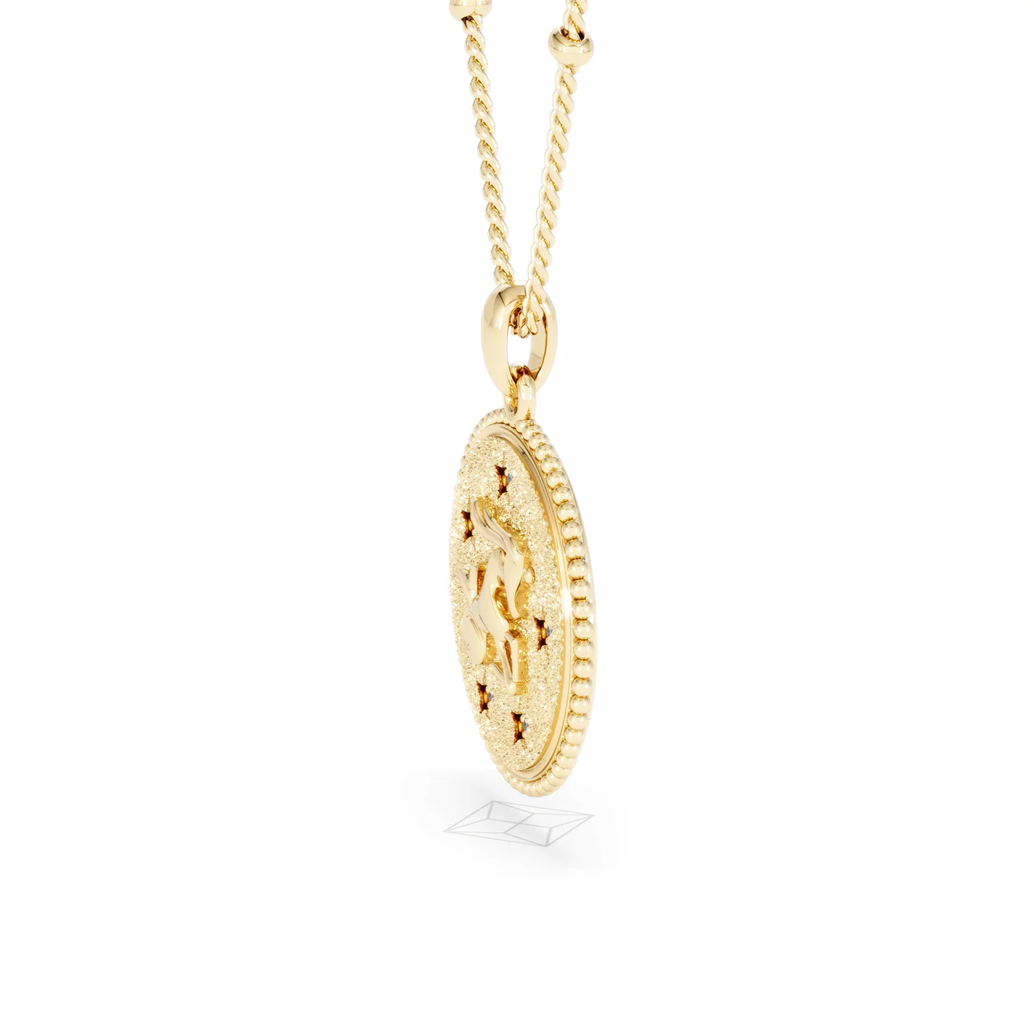 Zodiac Capricorn Necklace Medallion Lab Grown 0.02ct in 18K Gold Vermeil - Image 73