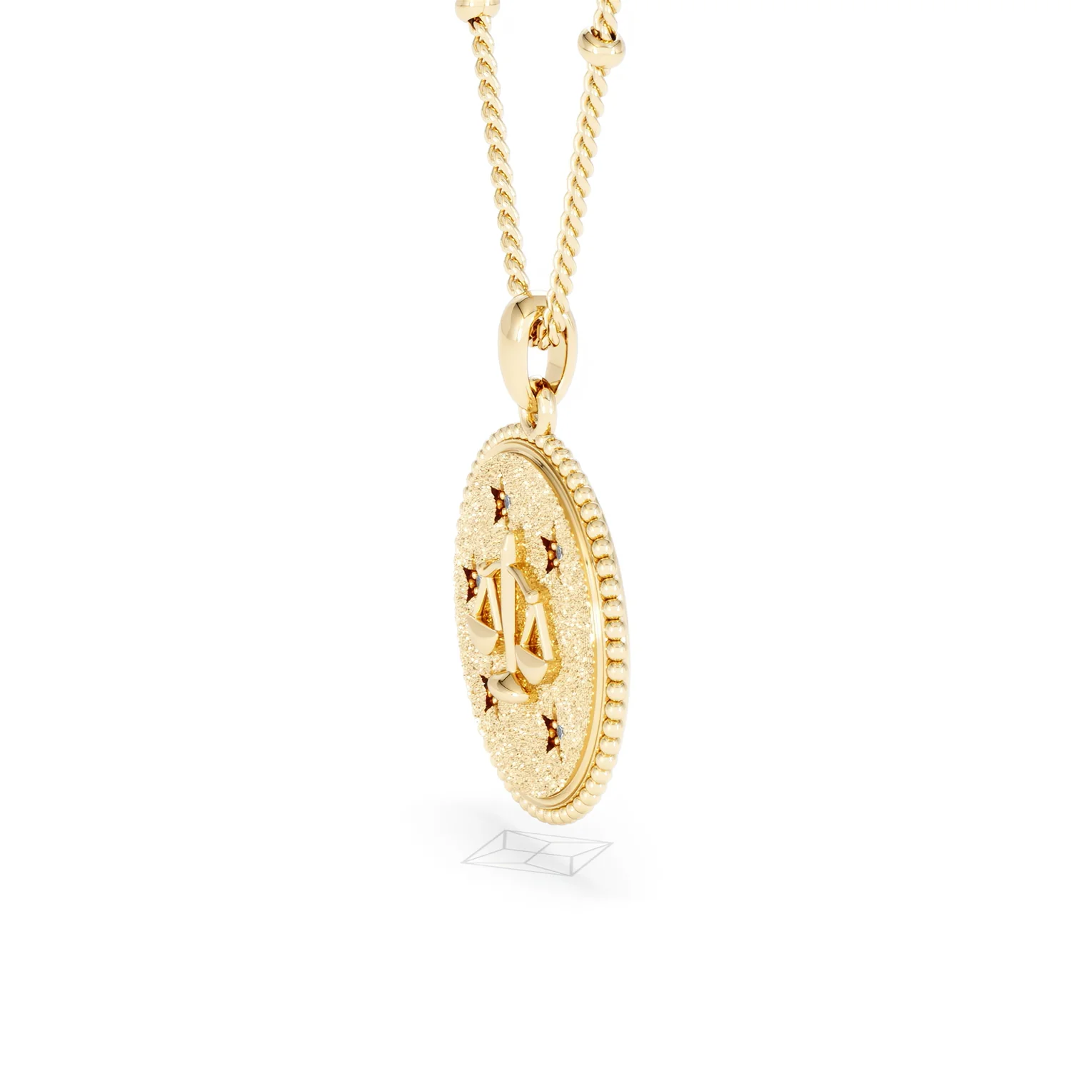 Zodiac Libra Necklace Medallion Lab Grown 0.02ct in 18K Gold Vermeil - Image 74
