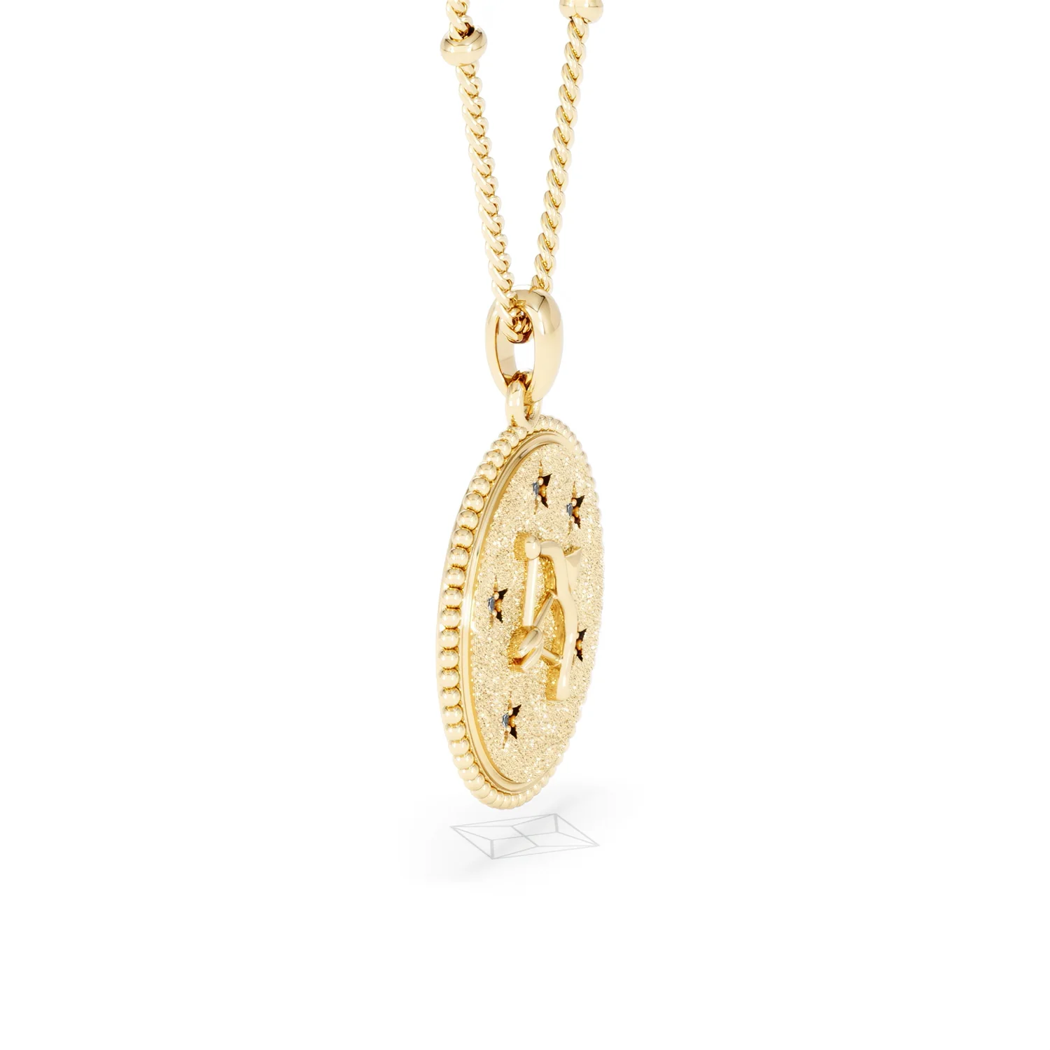 Zodiac Sagittarius Necklace Medallion Lab Grown 0.02ct in 18K Gold Vermeil - Image 24