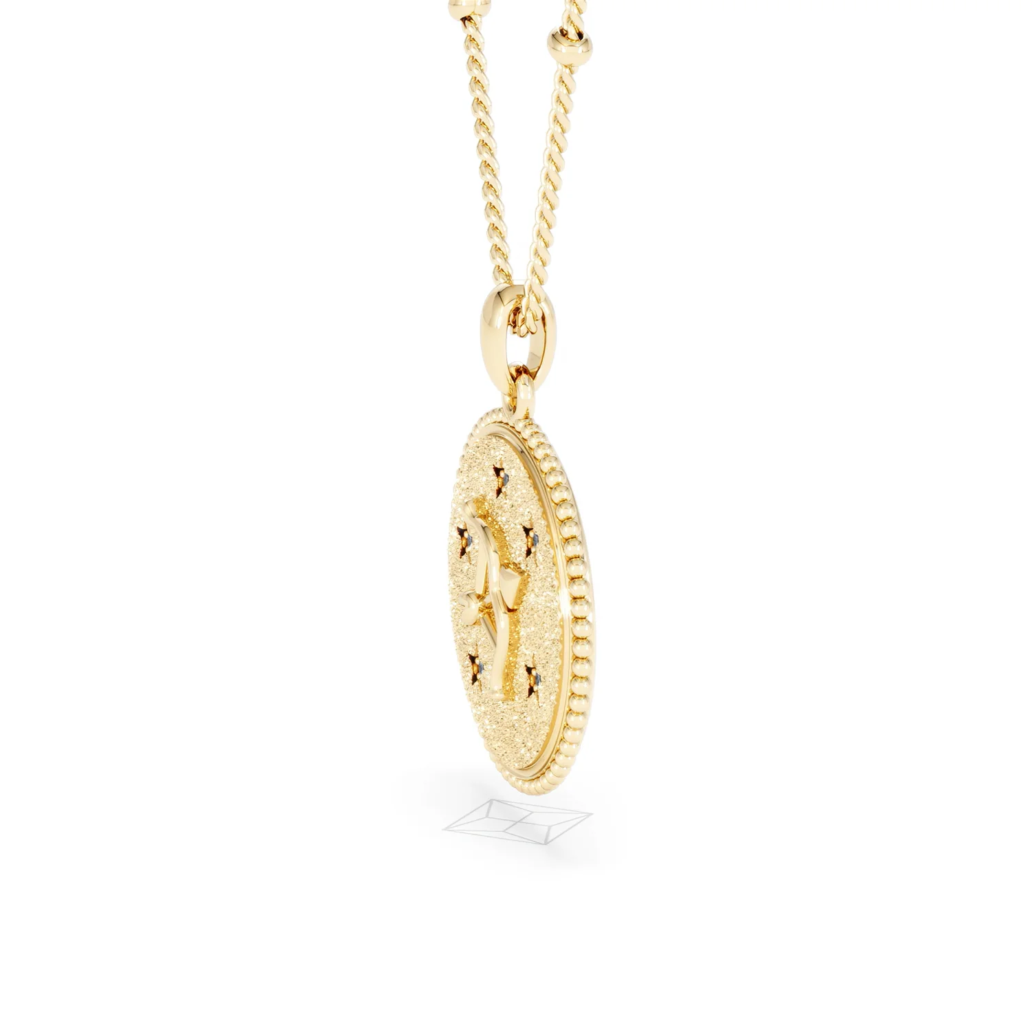 Zodiac Sagittarius Necklace Medallion Lab Grown 0.02ct in 18K Gold Vermeil - Image 73