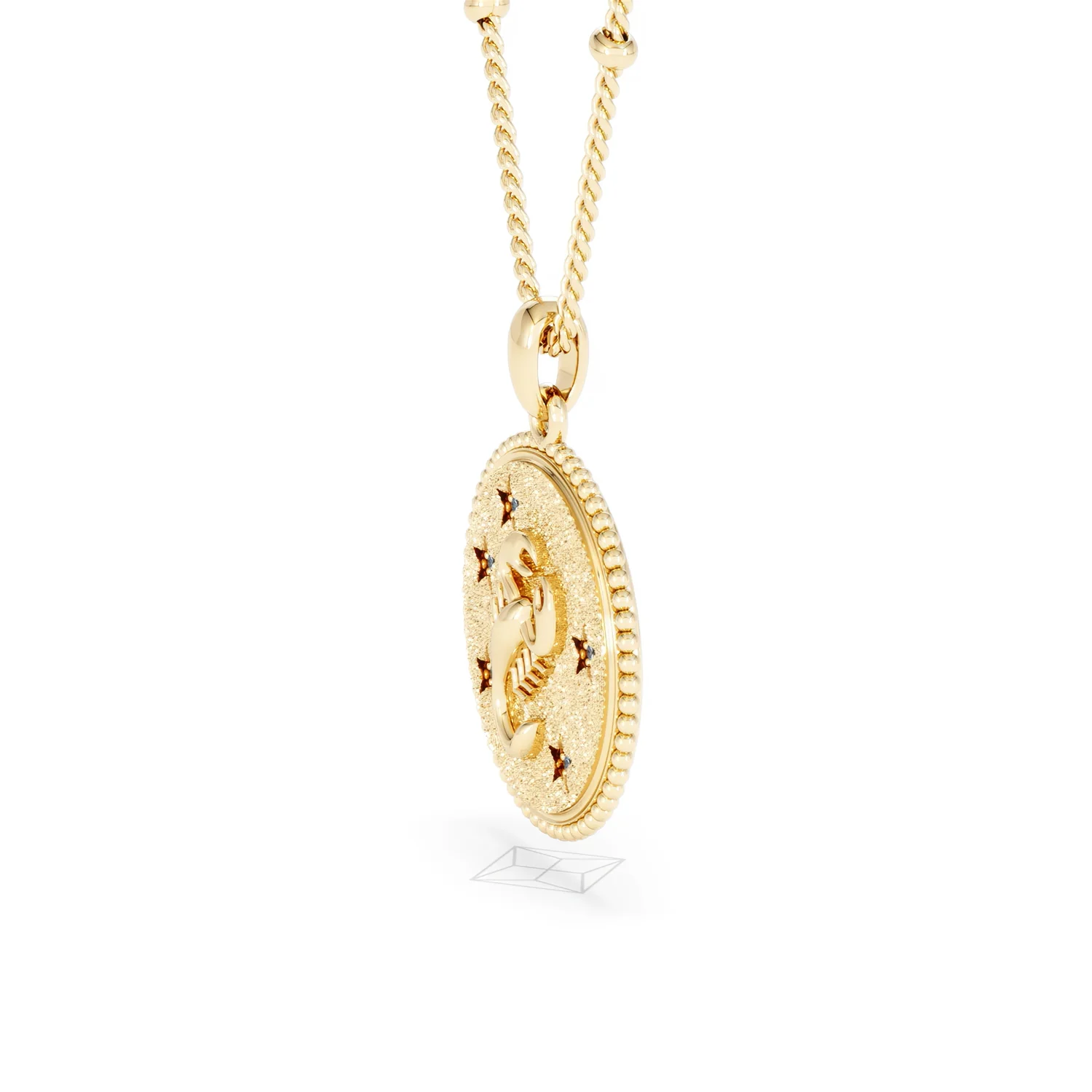 Zodiac Scorpio Necklace Medallion Lab Grown 0.02ct in 18K Gold Vermeil - Image 75