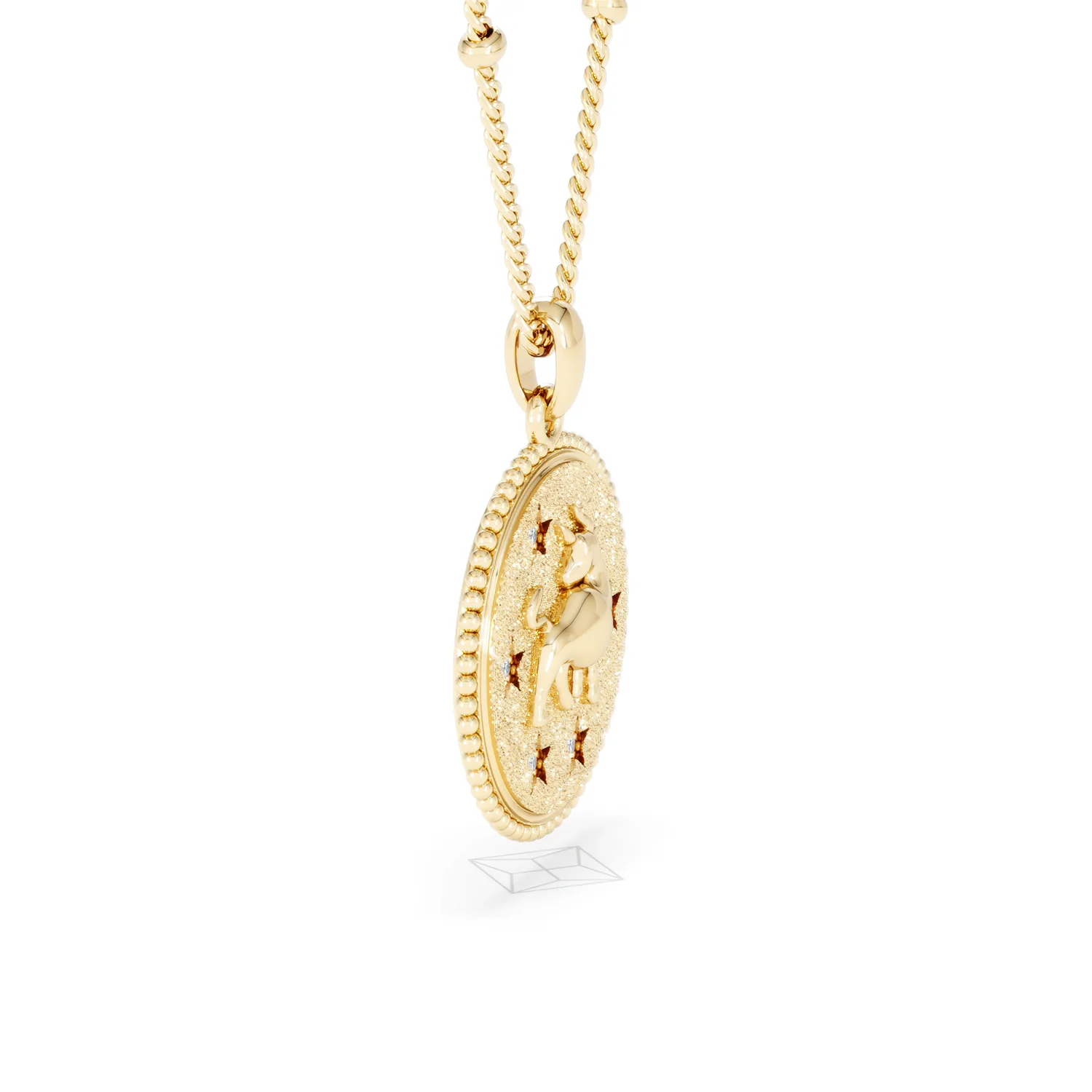 Zodiac Taurus Necklace Medallion Lab Grown 0.02ct in 18K Gold Vermeil - Image 24