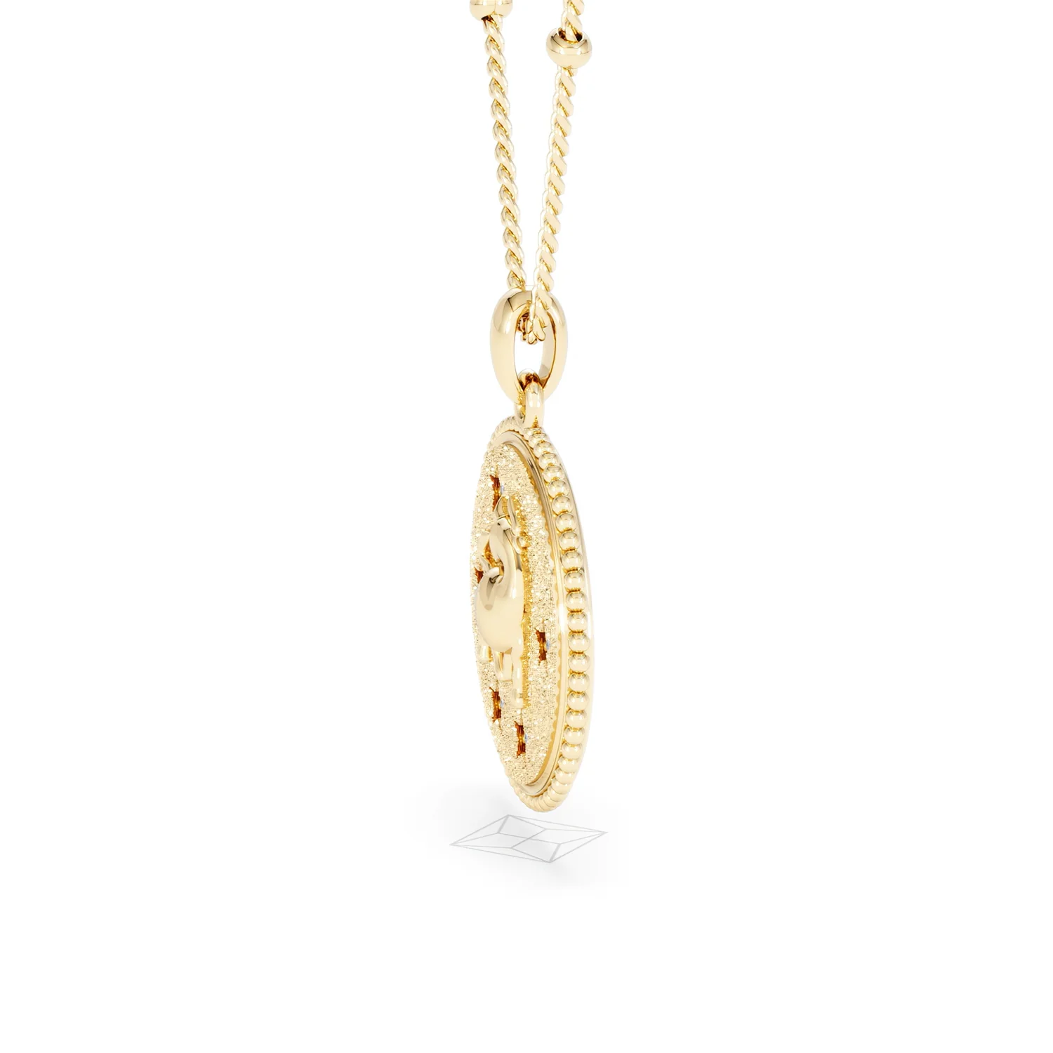 Zodiac Taurus Necklace Medallion Lab Grown 0.02ct in 18K Gold Vermeil - Image 72