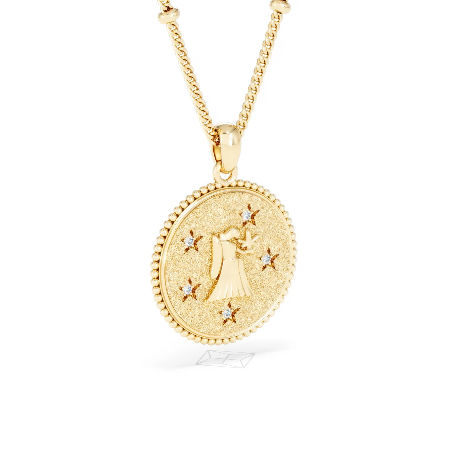 Zodiac Virgo Necklace Medallion Lab Grown 0.02ct in 18K Gold Vermeil - Image 16