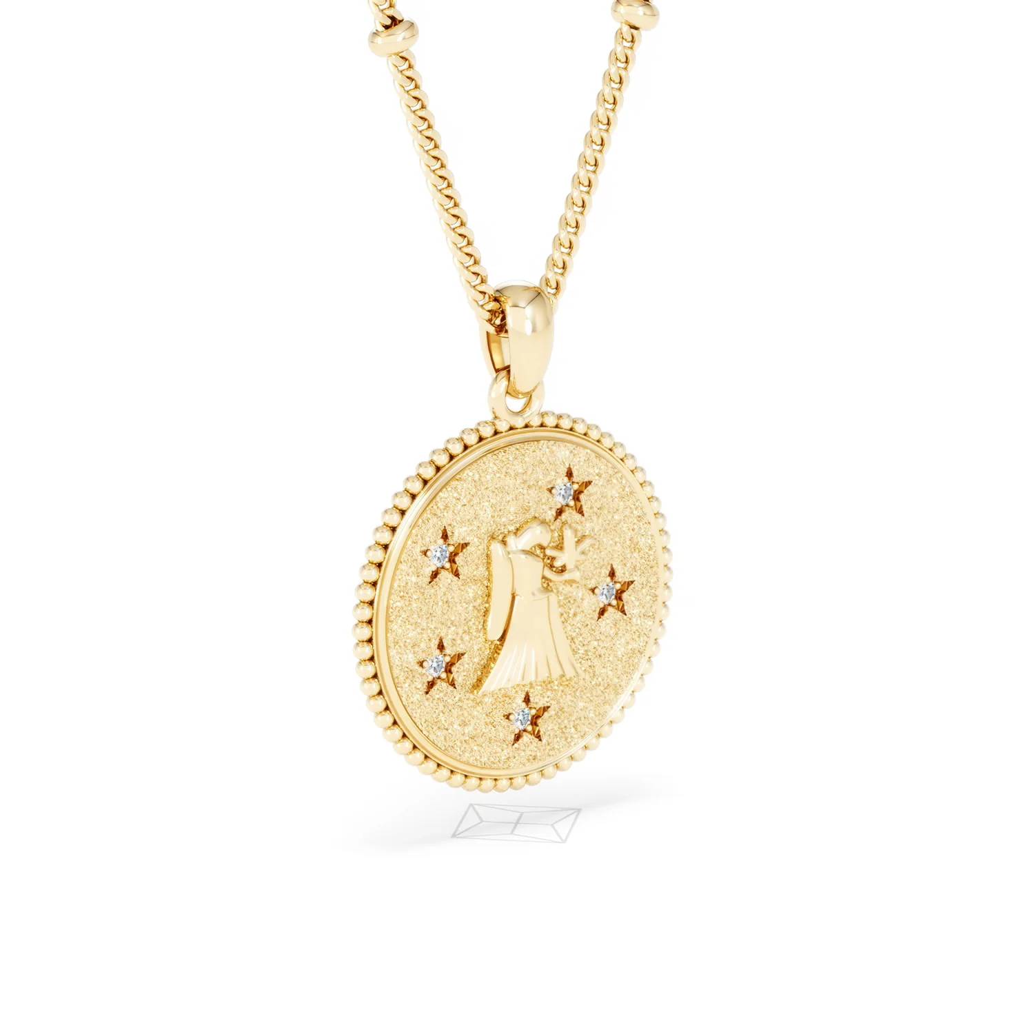 Zodiac Virgo Necklace Medallion Lab Grown 0.02ct in 18K Gold Vermeil - Image 17