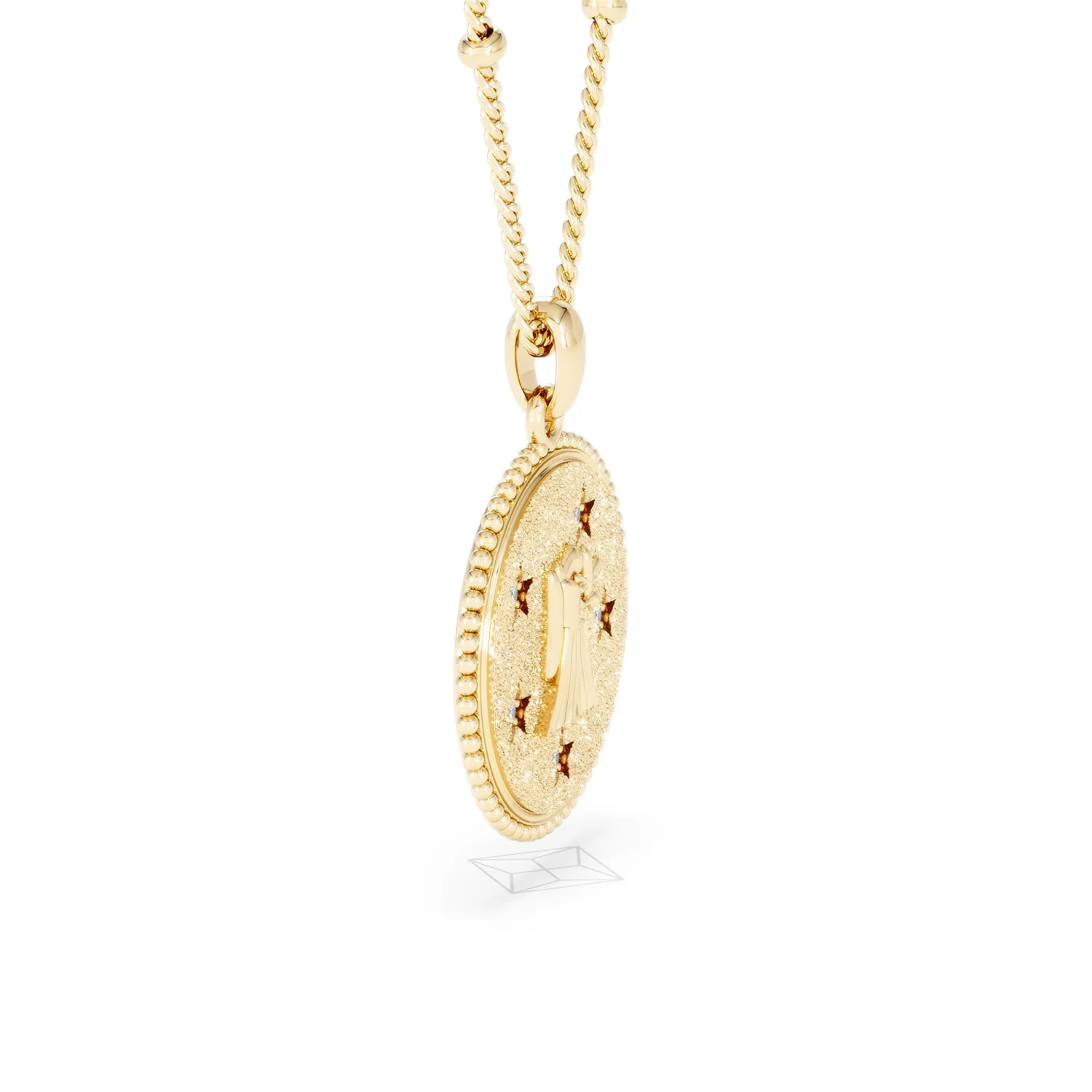 Zodiac Virgo Necklace Medallion Lab Grown 0.02ct in 18K Gold Vermeil - Image 24
