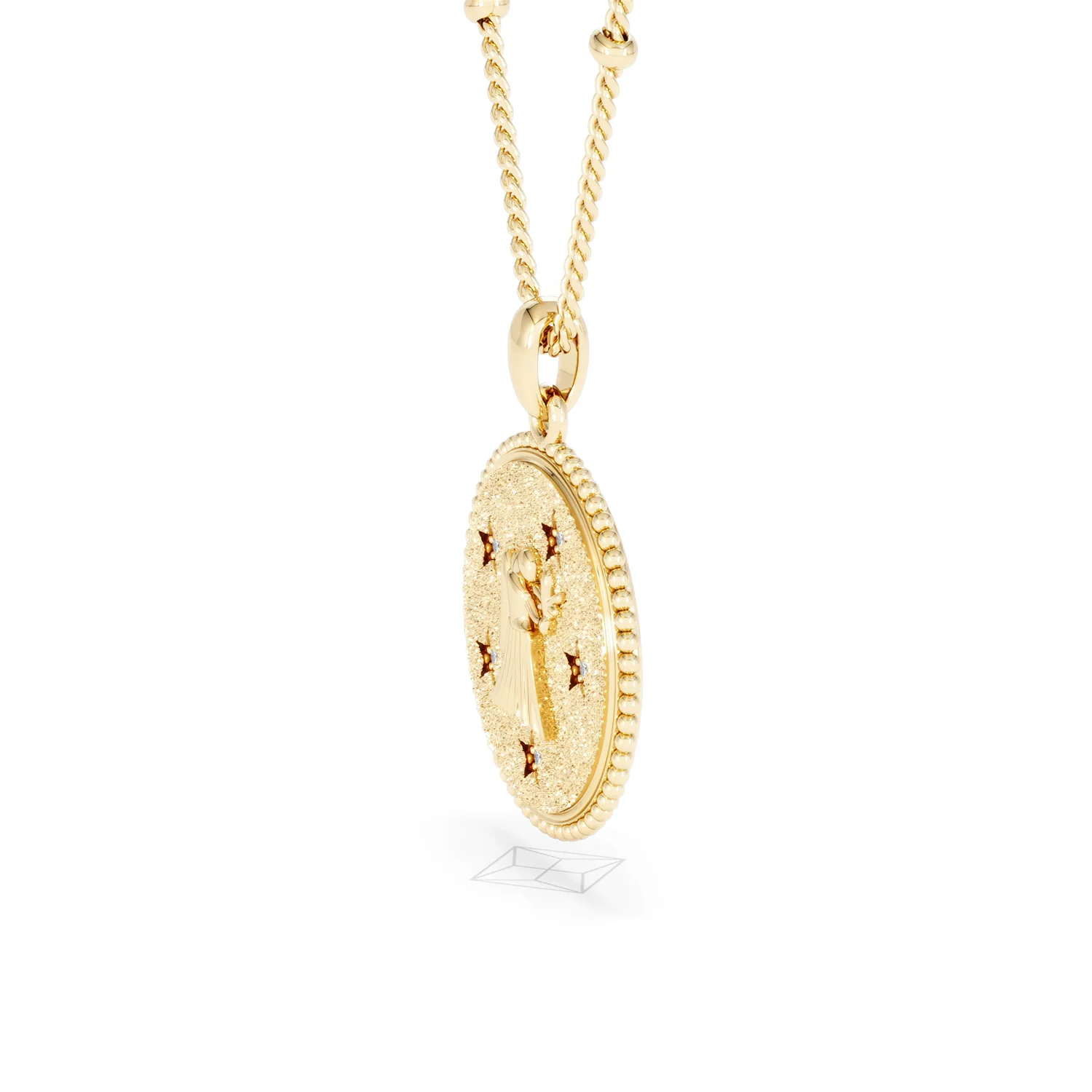 Zodiac Virgo Necklace Medallion Lab Grown 0.02ct in 18K Gold Vermeil - Image 74