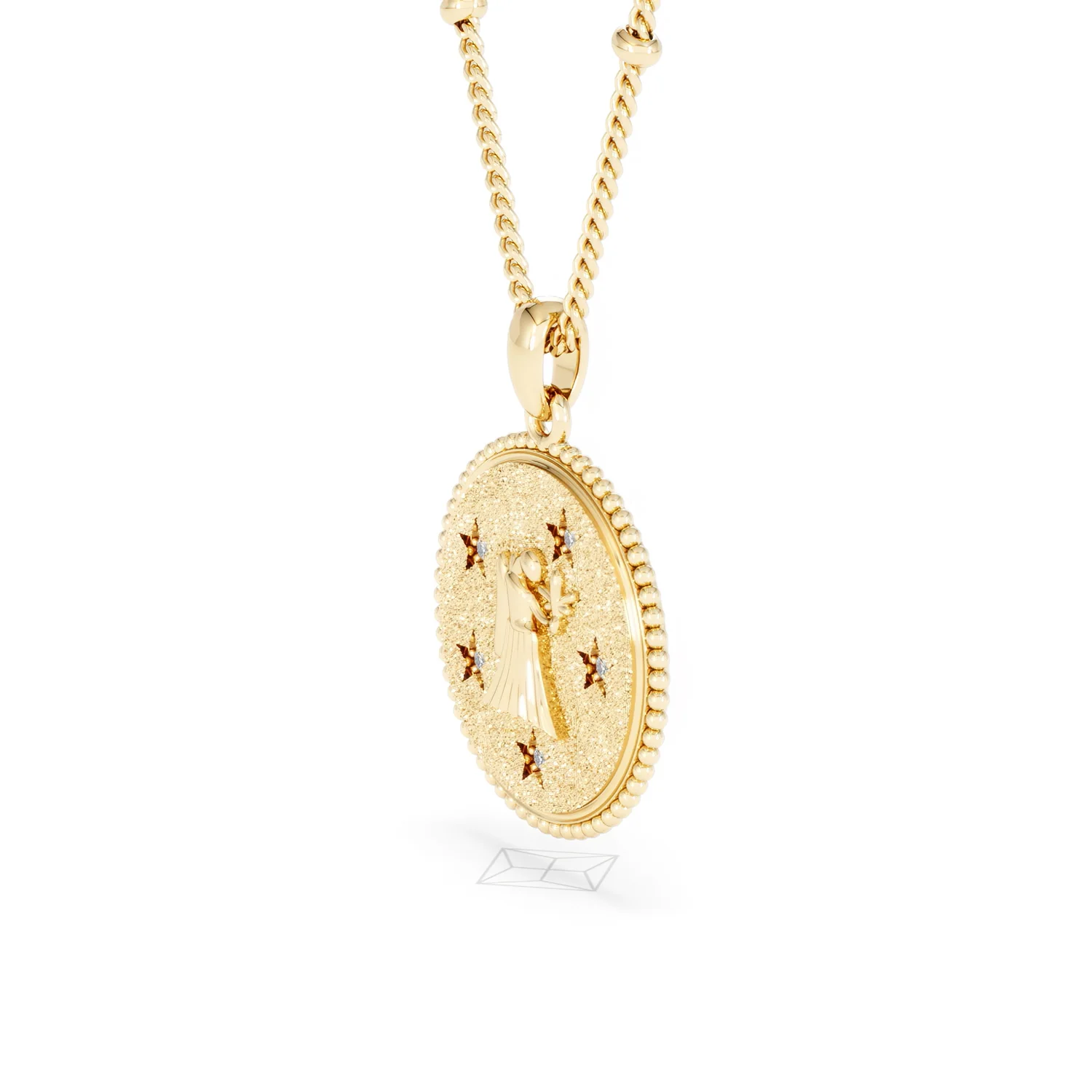 Zodiac Virgo Necklace Medallion Lab Grown 0.02ct in 18K Gold Vermeil - Image 76