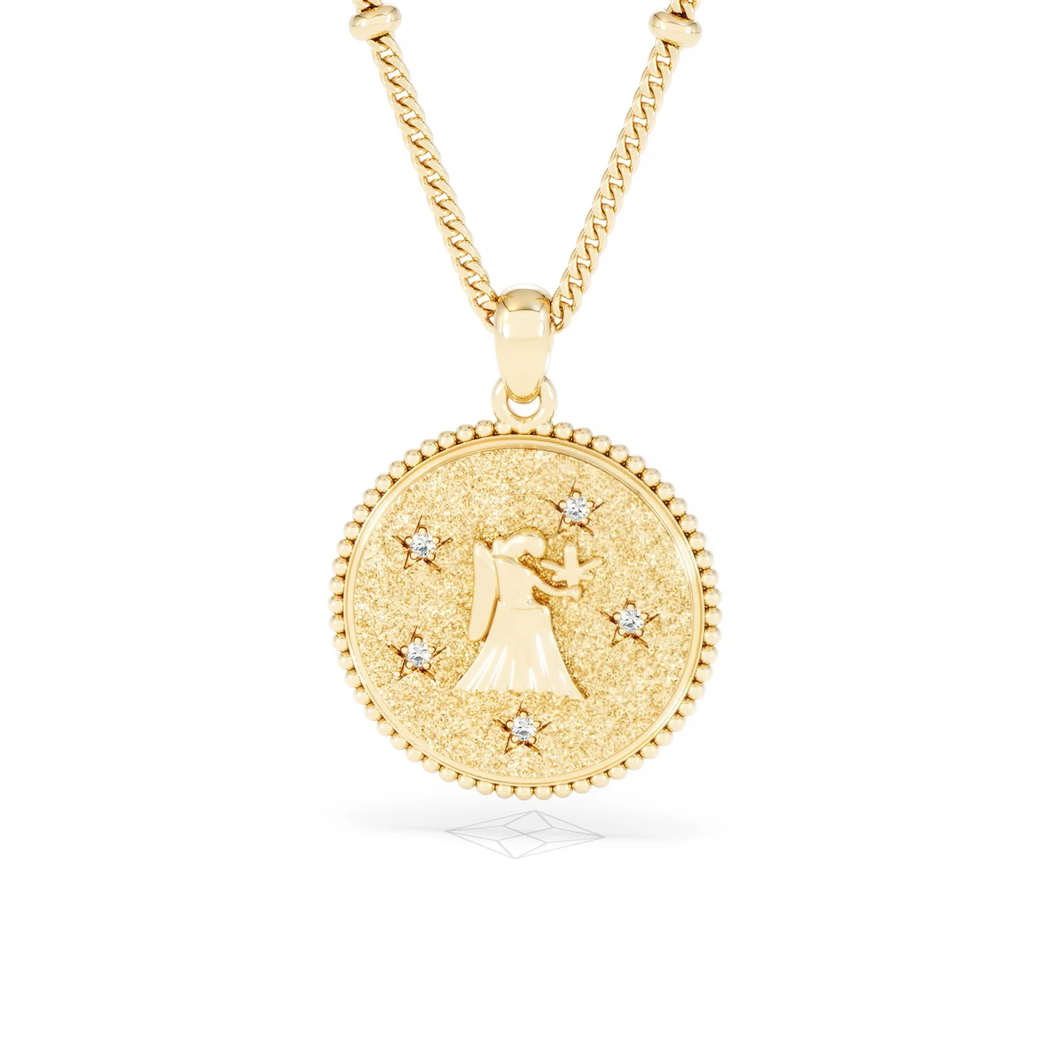 Zodiac Virgo Necklace Medallion Lab Grown 0.02ct in 18K Gold Vermeil - Image 87